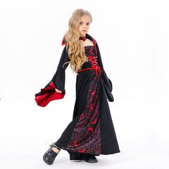 Vampire Cosplay Dress For Little Kids Girls Costume Outfits Halloween Carnival Suit