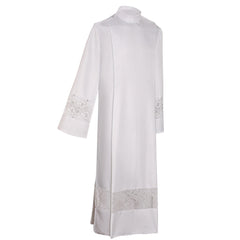 White Sheer Lace Pastor Uniform God Father Robe Cosplay Costume Outfits Halloween Carnival Suit