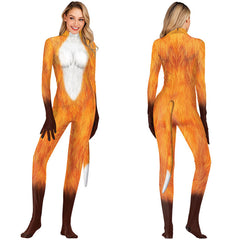 Fox Women Cosplay Costume Jumpsuit Outfits Halloween Carnival Party Disguise Suit