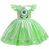 Kids Girls Monsters University Mike Cosplay Costume Dress Outfits Halloween Carnival Party Suit