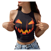 Pumpkin Cosplay Vest Women Summer 3D Print Sleeveless Shirt