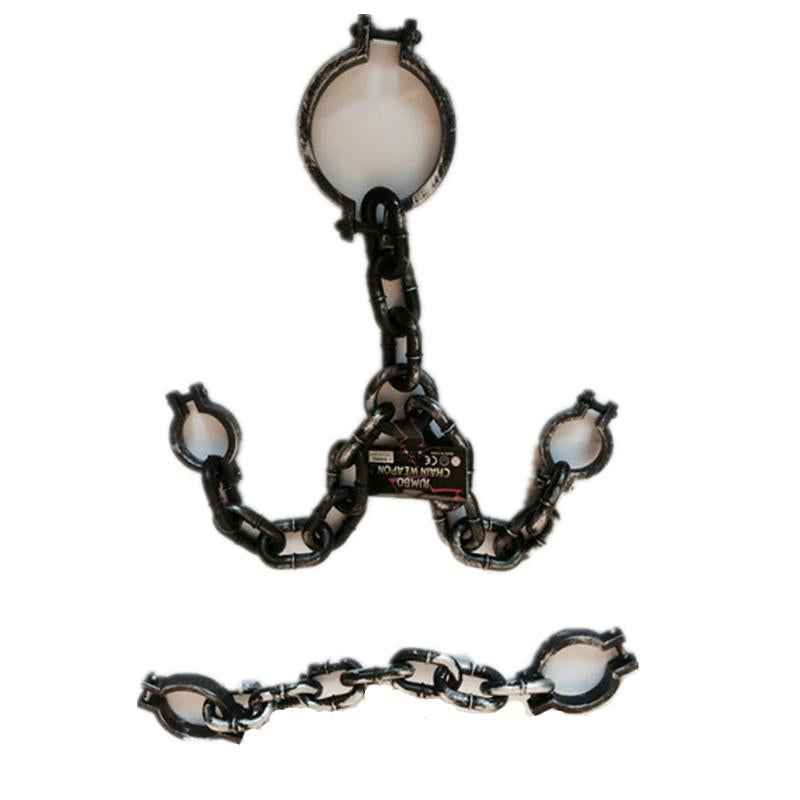 Plastic Prison Wrist Hand Neck Shackles Prisoner Handcuffs Halloween Party Decoration Prop Supplies - INSWEAR