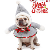 Funny Pet Snowman Transformation Costume Christmas Dog Cat Clothes Hooded Costume Cosplay Dress Up Coat - INSWEAR
