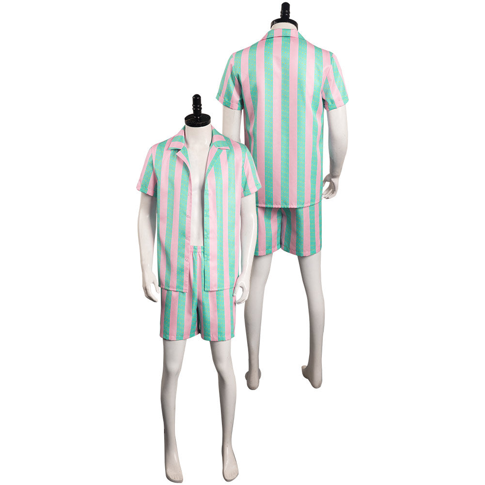 2023 Barbie Movie Ken Striped Beachwear Outfits Halloween Carnival Suit Cosplay Costume