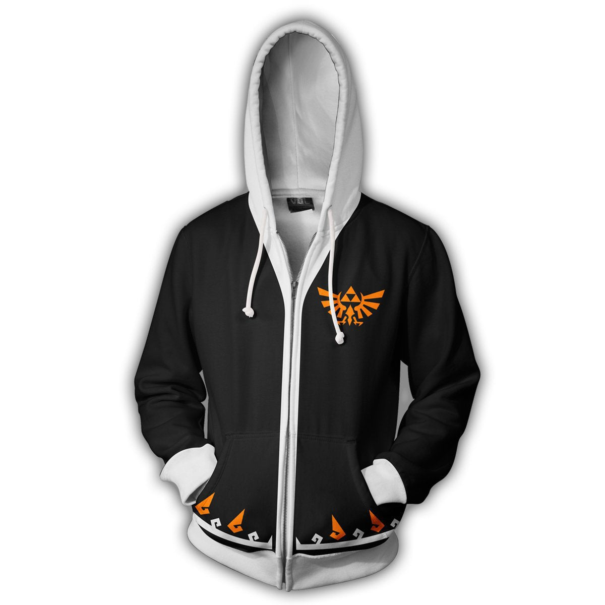 Unisex Link Hoodies The Legend of Zelda Zip Up 3D Print Jacket Sweatshirt Black - INSWEAR