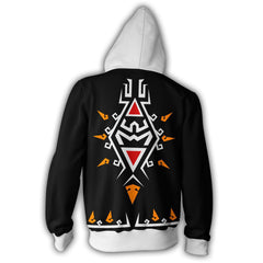 Unisex Link Hoodies The Legend of Zelda Zip Up 3D Print Jacket Sweatshirt Black - INSWEAR