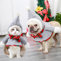 Funny Pet Snowman Transformation Costume Christmas Dog Cat Clothes Hooded Costume Cosplay Dress Up Coat - INSWEAR