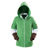Unisex The Legend of Zelda Link Hooded Hyrule Warriors Zipper Coat Jacket Green - INSWEAR