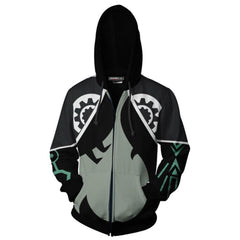 Unisex Twilight Princess Hoodies The Legend of Zelda Zip Up 3D Print Jacket Sweatshirt - INSWEAR