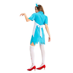 Halloween Horror Blue Nurse Costume Cosplay Costume Female Nurse Costume - INSWEAR