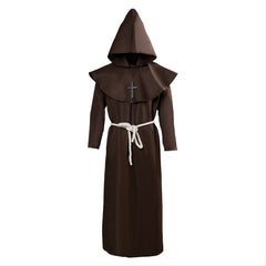 Medieval Monk Robe Priest Robe Cloak Jumpsuit Fancy Outfit Halloween Carnival Suit - INSWEAR