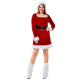 Women Mrs. Santa Claus Costume Dresses With Hats - INSWEAR
