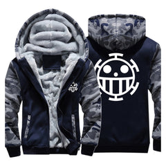 One Piece Trafalgar Law Adult Autumn Winter Cosplay Hooded Sweatshirt Casual Streetwear Zip Up Hoodie - INSWEAR