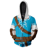 Unisex Link Hoodies The Legend of Zelda Zip Up 3D Print Jacket Sweatshirt - INSWEAR