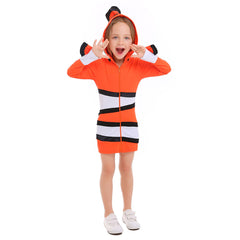 Kids Halloween Ocean Theme Party Clown Fish Nemo Cosplay Matching Outfits - INSWEAR