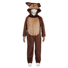 Animal Squirrel Cosplay Costume Jumpsuit Sleepwear Pajams Outfits Kids Children Halloween Carnival Suit