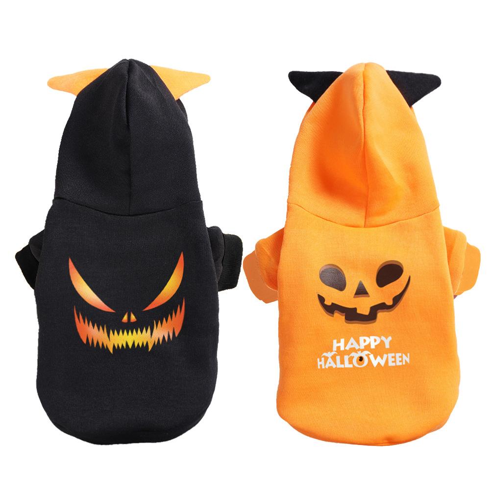 Halloween Pet Cat Dog Dress Up Costume Pumpkin Hooded Outfit Costume Puppy Cat Party Clothes - INSWEAR