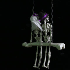 Halloween Skeleton The Bride and Groom Welcome Doorplate Sign Hanging Tricky Scary Haunted House Props - INSWEAR