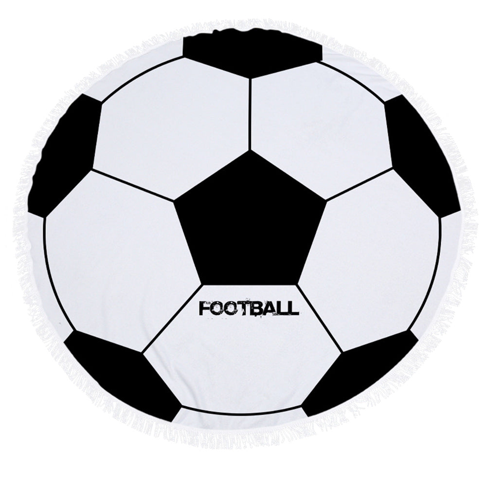 Sport Themed Round Beach Throw Cover Up with Tassels - INSWEAR