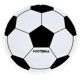 Sport Themed Round Beach Throw Cover Up with Tassels - INSWEAR