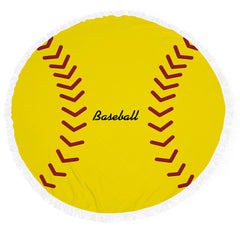 Sport Themed Round Beach Throw Cover Up with Tassels - INSWEAR