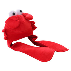 Novelty Funny Crab Hat Headgear Head Cover Animal Plush Cap Halloween Costume Party Photo Props - INSWEAR