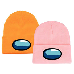 2pcs Among Us Patch Knitted Woolen Skullies Beanie Women Men Cartoon Ski Winter Cap - INSWEAR