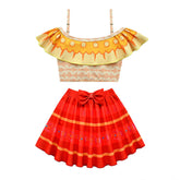 2PCs Adult Women Encanto Swimsuit Dolores Madrigal Cosplay Swimwear Lovely Sport Beach Wear Bath Suit - INSWEAR