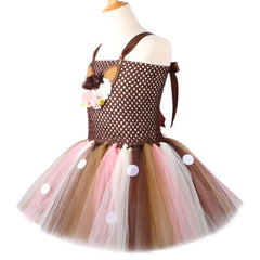 Kids Girls Elk Tutu Dress Christmas Carnival Animal Dress Cosplay Costumes Toddler Deer Outfits