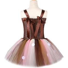 Kids Girls Elk Tutu Dress Christmas Carnival Animal Dress Cosplay Costumes Toddler Deer Outfits