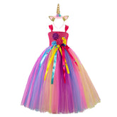Unicorn Tutu Dress Outfits for Kids Girls Age 6-8 Halloween Carnival Suit Cosplay Costume