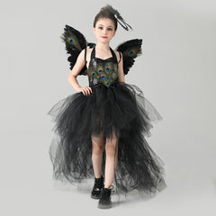 Kids Gilrs Peacock Cosplay Costume Tutu Dress Outfits Halloween Carnival Party Disguise Suit