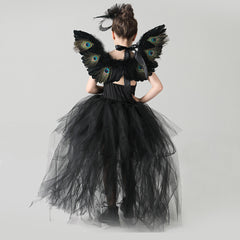 Kids Gilrs Peacock Cosplay Costume Tutu Dress Outfits Halloween Carnival Party Disguise Suit