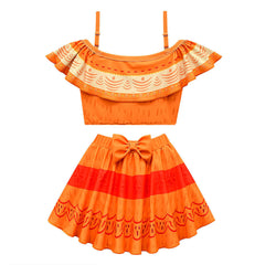 2PCs Adult Women Encanto Swimsuit Pepa Madrigal Cosplay Swimwear Lovely Sport Beach Wear Bath Suit - INSWEAR