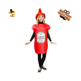 Ketchup Adult Cosplay Costume Dress Halloween Carnival Party Suit