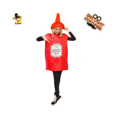 Ketchup Adult Cosplay Costume Dress Halloween Carnival Party Suit