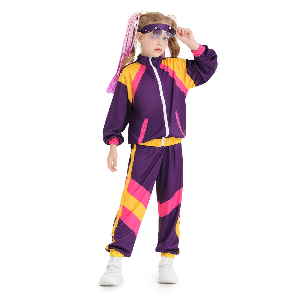 Kids Retro Vintage hip-hop disco Dance Cosplay Costume Outfits Halloween Carnival Suit