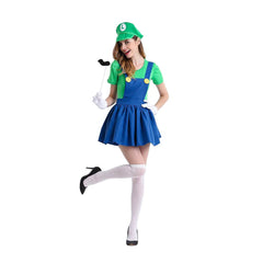 Super Mario Bros Luigi Cosplay Costume Dress Gloves Outfits Halloween Carnival Party Suit