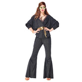 Adult Women Retro 70S Disco Sequins Nightclub Costumes Cosplay Halloween Carnival Party Dance Clothes - INSWEAR