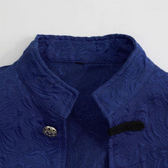 Medieval Vintage Standing Collar Jacquard Jacket Cosplay Costume Halloween Carnival Party Disguise Suit