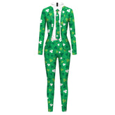 Adult Men St. Patrick's Day Shamrocks Jumpsuit Costume Halloween Cosplay Fancy Costume - INSWEAR