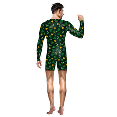 Adult Men St. Patrick's Day Shamrocks Jumpsuit Costume Halloween Cosplay Fancy Costume - INSWEAR
