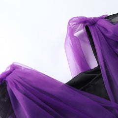 Kids Girls Halloween Costume Purple Witch Cosplay Dress Children Clothing Masquerade Child Show Outfits - INSWEAR