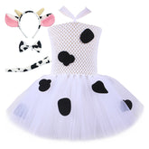 Kids Girls Milk Cow Tutu Dress Halloween Carnival Animal Dress Cosplay Costumes Toddler Cow Outfits - INSWEAR