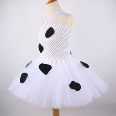 Kids Girls Milk Cow Tutu Dress Halloween Carnival Animal Dress Cosplay Costumes Toddler Cow Outfits - INSWEAR