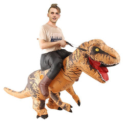 Adults Riding Dinosaur Inflatable Costume Prop Blow Up Inflatable Fancy Dress for Halloween Cosplay Dress Up Party Stage Performance - INSWEAR