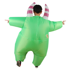 Kids Inflatable Green Monster Costume Funny Big Mouth Scareblown Halloween Party Costumes - INSWEAR