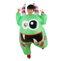 Kids Inflatable Green Monster Costume Funny Big Mouth Scareblown Halloween Party Costumes - INSWEAR