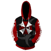 Unisex Resident Evil Hooded Coat Umbrella Corporation Zip Up Long Sleeve Hoodies Sweatshirt - INSWEAR