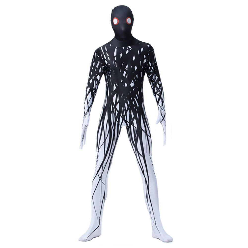 Halloween Adult Men Full Body Lycra Spandex Black Horror Ghost Zentai Suit Cosplay Costumes - INSWEAR